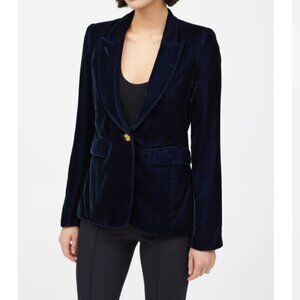 Smythe Velvet Peaked Lapel Blazer Navy Blue Size 2